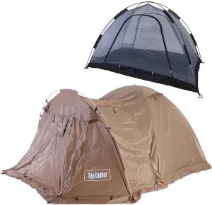 Fireproof Dome Tent, Extended Hallway, Living Room and Bedroom, Breathable Mesh Fabric Inner Tent, Suitable for 1 or 2 People, Snow Skirt Included, Hydrophobic, Snow Skirt for