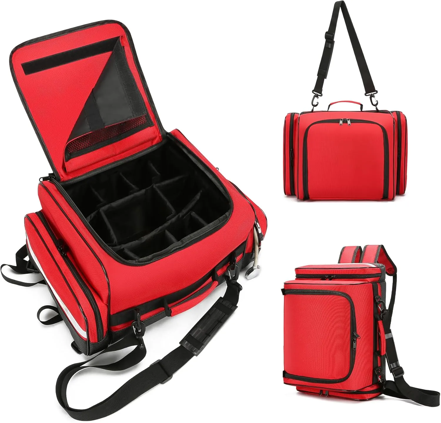 First Aid Bag Empty Medical Bags First Aid Backpack Medical Backpack Shoulder/backpack/handheld Home Health Nurse Bag Empty First Aid Storage Bag with Detachable Divider