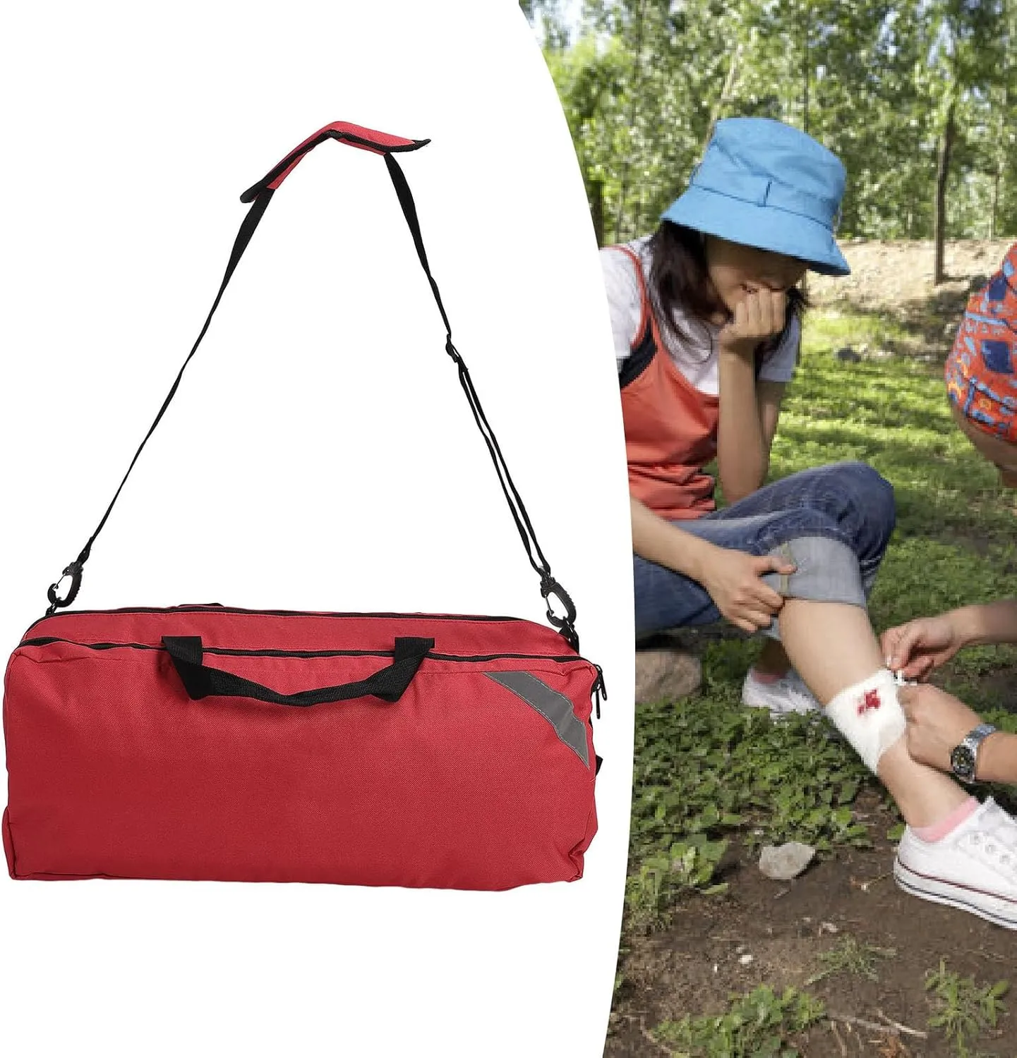 First Aid Bag,Large Capacity Emergency Trauma Medical Pouch Travel Organizer Bag for Home Camping Traveling Car (Red)