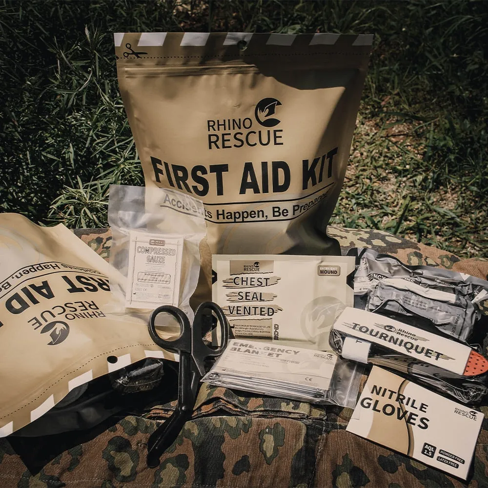 First Aid Kit 10pcs (Military Emergency IFAK  Trauma Kit with Aluminium Tourniquet)