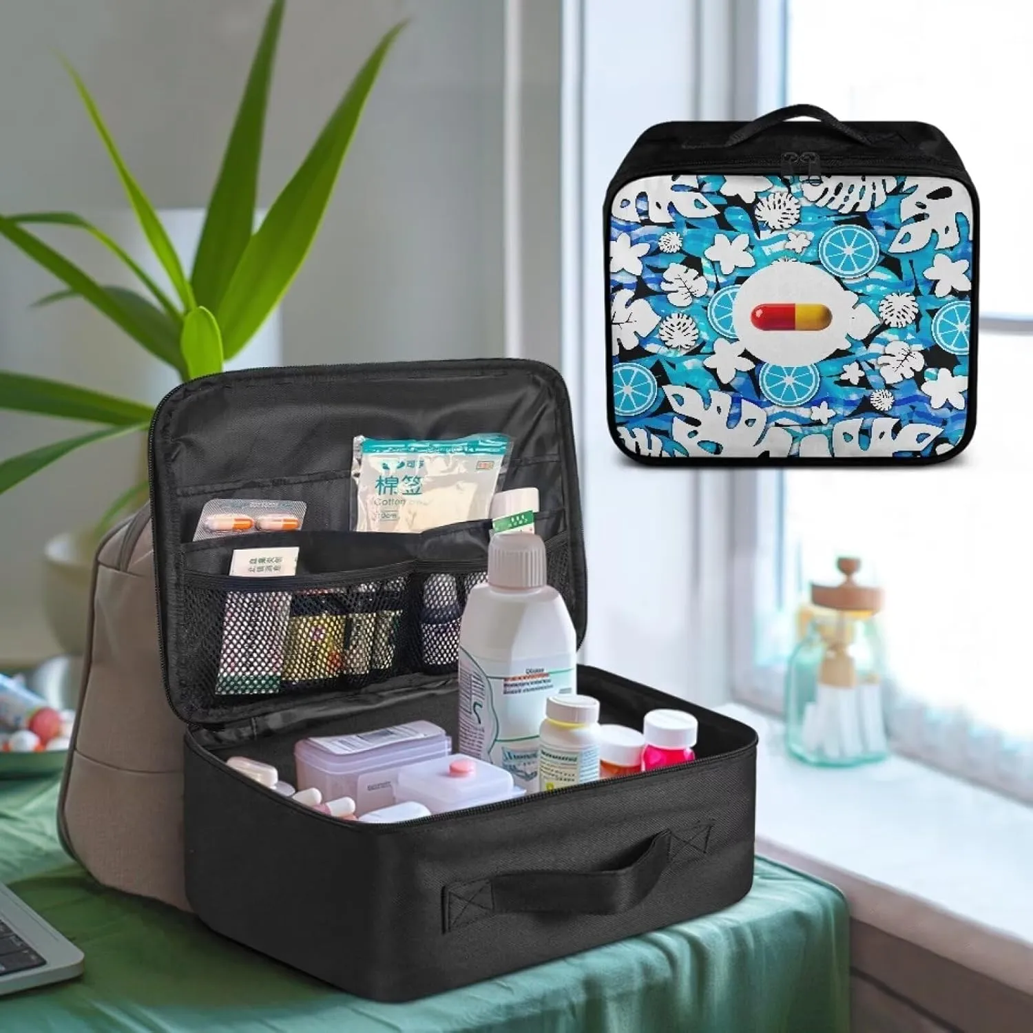 First Aid Kit Empty-Medical Kit-Medicine Bag-Medicine Organizer Box-Medicine Storage Bag-Medical Bag-Medkit-Trauma Aid Kit Essential for Home-Travel (Bag Only)