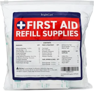 First Aid Kit Refill Supplies - 154 Piece First Aid Restock & Replacement Pack