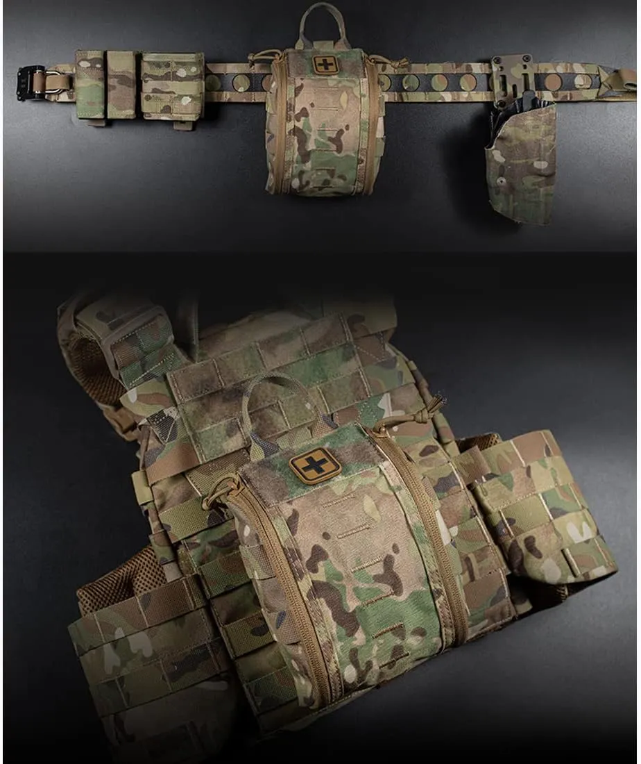 First Aid Pouch Tactical MOLLE Rip-Away EMT IFAK Trauma Pouch Green Unisex Soft Shell Utility Bag Case