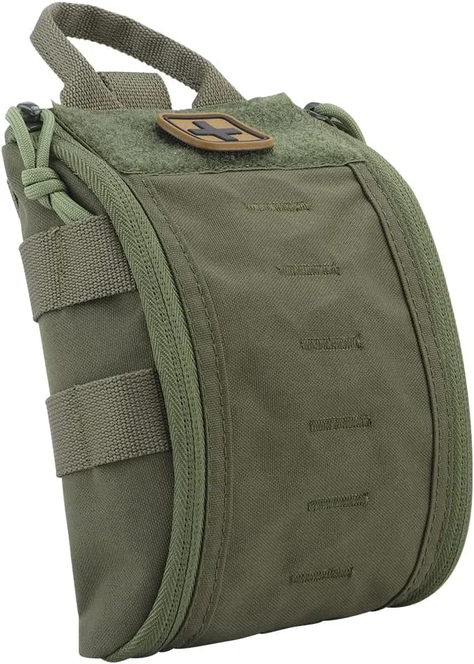 First Aid Pouch Tactical MOLLE Rip-Away EMT IFAK Trauma Pouch Green Unisex Soft Shell Utility Bag Case