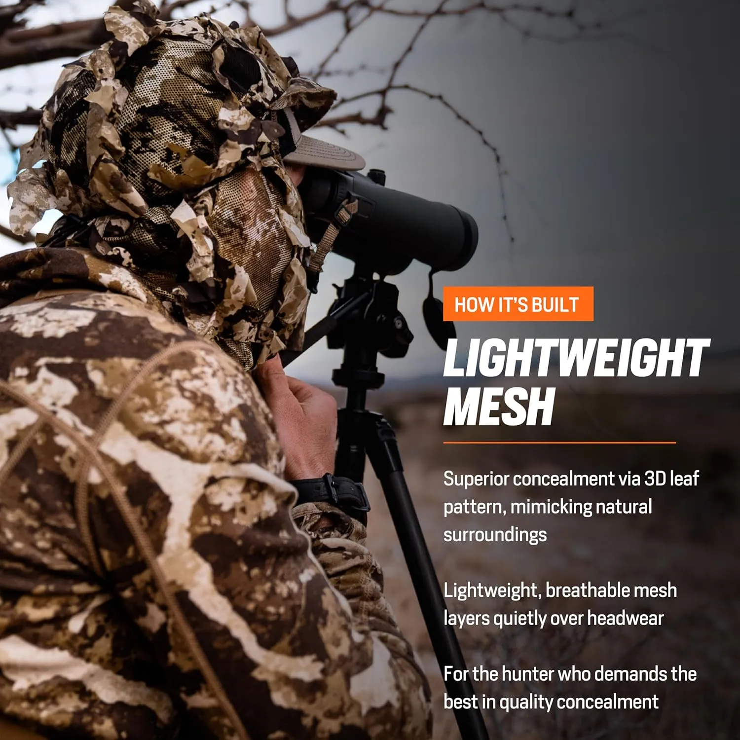 First Lite Phantom 3D Balaclava - Ultralight Mesh Camo Hunting Face Mask