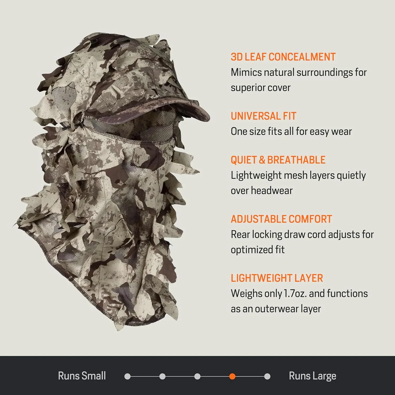 First Lite Phantom 3D Balaclava - Ultralight Mesh Camo Hunting Face Mask