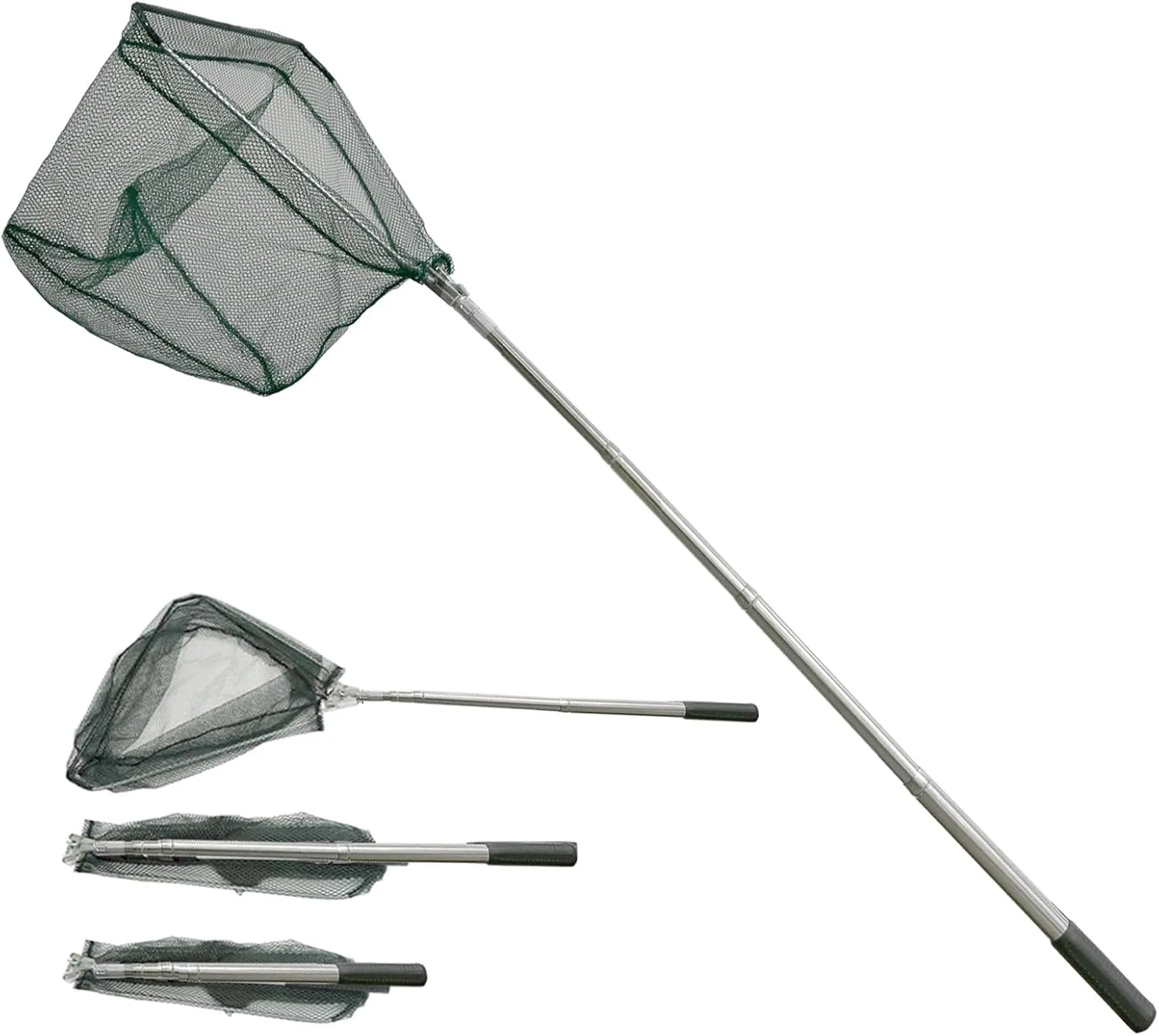 Fishing Landing Net with Stainless Steel Telescoping Pole 74.8" Long Handle,Rubber Coated Nylon Mesh,for Steelhead,Salmon,Kayak,Catfish,Bass,Trout,Shrimp,Crab,for Easy Catch & Release,74.8 inch