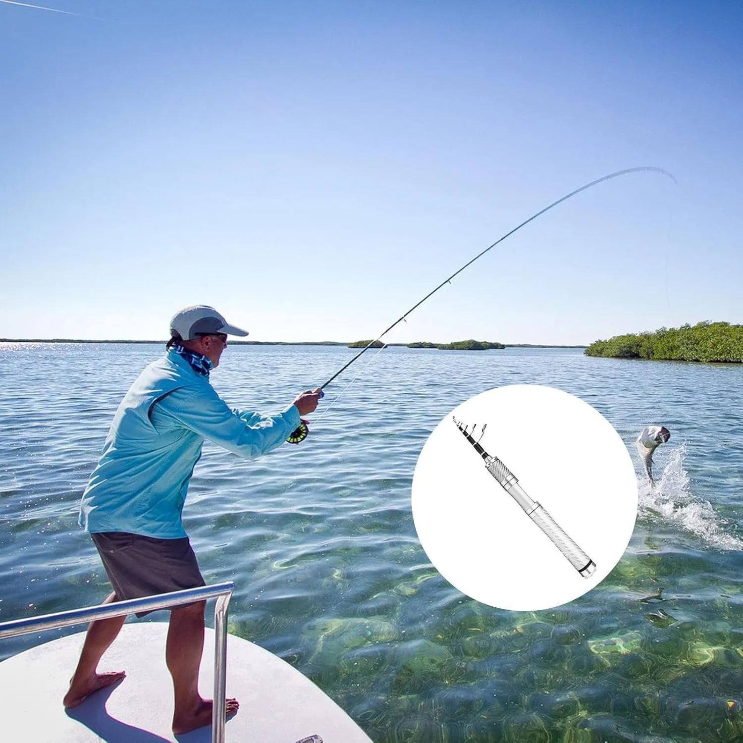 Fishing Rod Telescopic - Compact Bait Casting Fishing Pole, Lightweight | Handheld Fishing Gear, Travel Fishing Rod for Stream, Lake Fishing, Portable Fishing Rod for Outdoor Adventures,