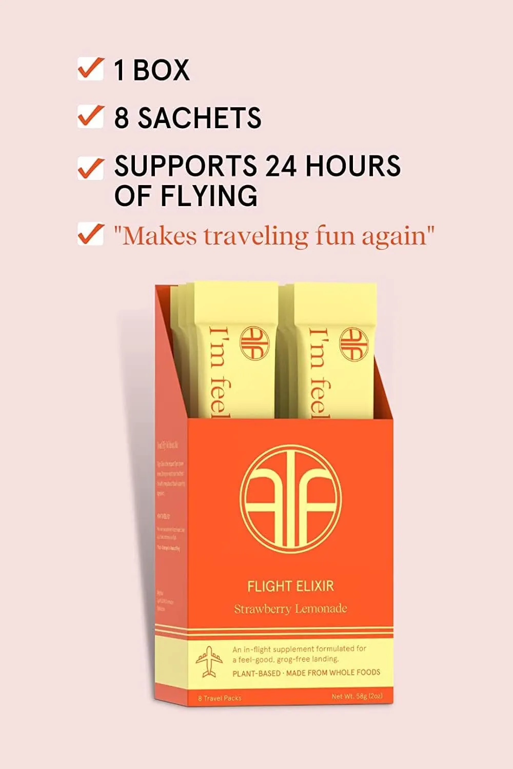 Flightfud Natural Jet Lag Remedy, Drinkable Travel Vitamins, 8-Pack (0.26 oz Each)