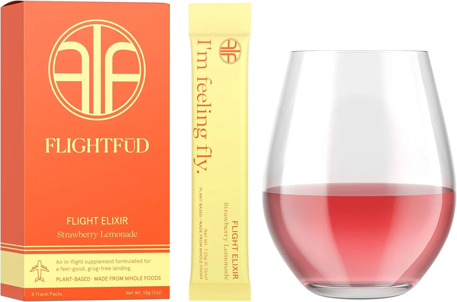 Flightfud Natural Jet Lag Remedy, Drinkable Travel Vitamins, 8-Pack (0.26 oz Each)