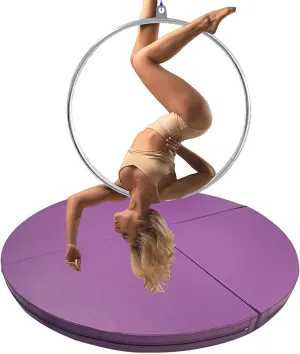 Floor Aerial Hoop Crash Mat 3cm/5cm/10cm Thick, Home Folding Pole Crash Mat, Shock Absorption Anti-Collision Circular Pad for Lyra Hoop/ Stripper Pole ( Color : Purple , Size : 150cmx10cm(59inx3.9in)