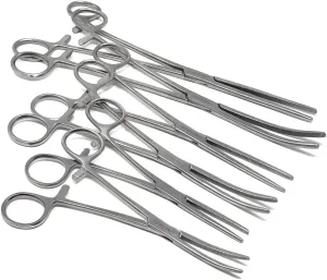 Fly Fishing Locking Pliers Stainless Steel Unhooking Clamps Straight   Curved Set of 6 Serrated Jaws For Hook Removal Hold and Pull Tiny Objects Fish Tying Gear Saltwater Corrosion Resistant