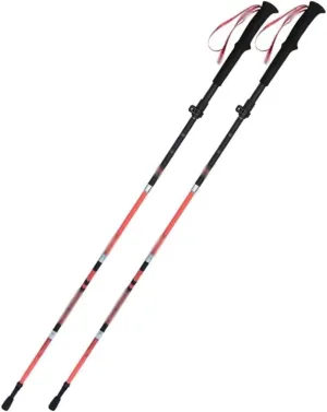 Foldable Trail Poles for Seniors 2 Pcs Telescopic Walking Sticks, Shock-Absorbent Trekking Poles, Carbon Fiber Shaft, Portable Mobility Aid