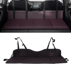 Folding Car Rear Seat Mattress Extension Plate, Foldable Car Back Seat Extender, Increase Trunk and Car Bed Camping Space Portable Travel SUV Mattress for Sleeping Outback (Black)