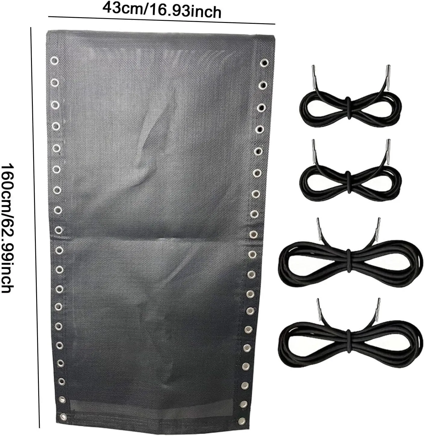 Folding Recliner Cloth Recliner Replacement Fabric Folding Reclining Chair Cloth for Lounge Chairs Beach Recliners Poolside, Black