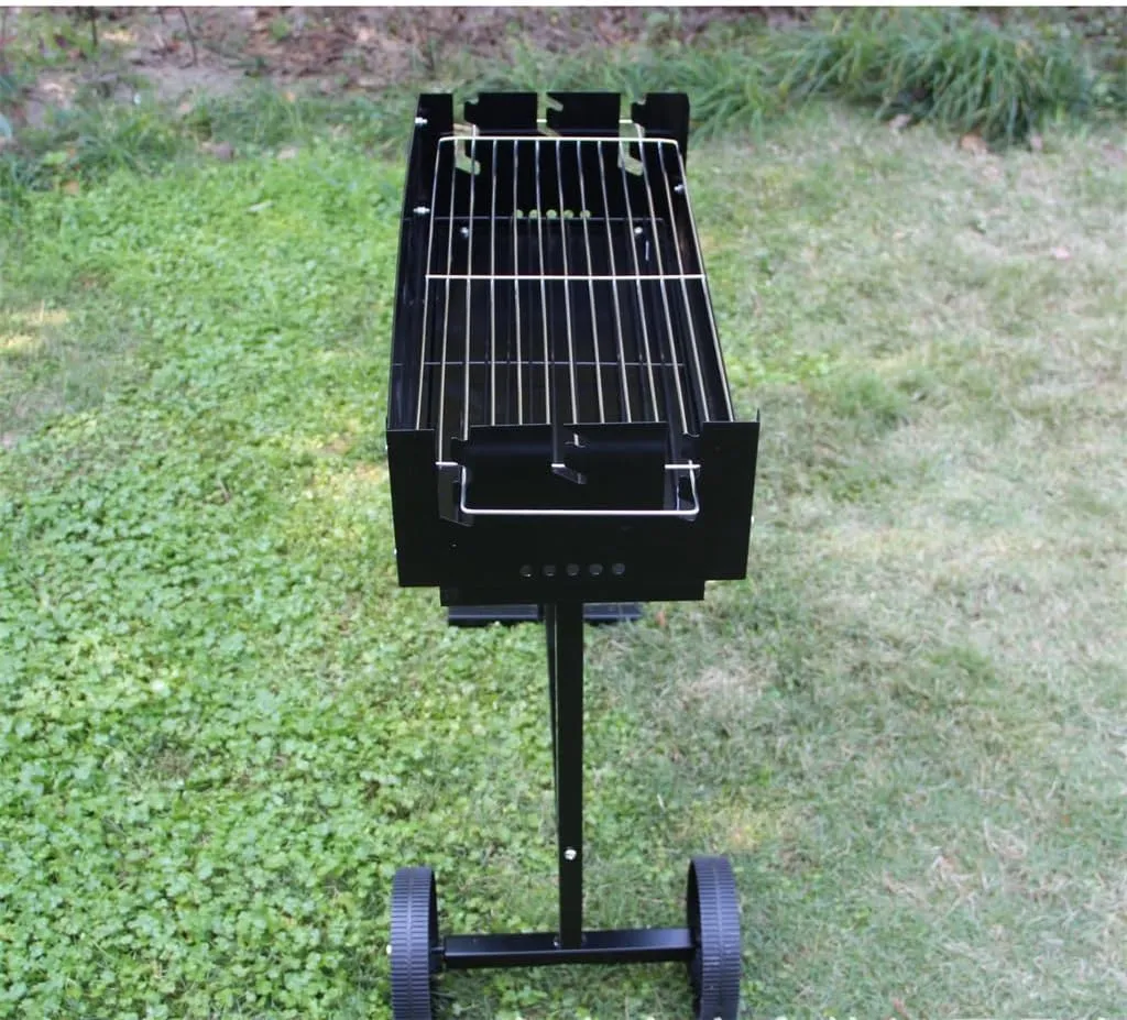 Frame BBQ Stove Carbon Oven Outdoor Home Gathering BBQ Stove Wheel BBQ Rack