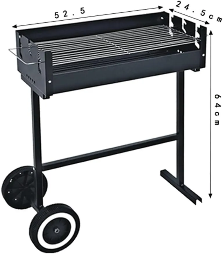 Frame BBQ Stove Carbon Oven Outdoor Home Gathering BBQ Stove Wheel BBQ Rack