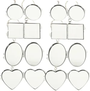 FRCOLOR 8Pcs Mini Compact Mirror Keychain Double Sided Travel Mirrors for Purse DIY Keyring Pendant Includes Heart Shapes Ladies