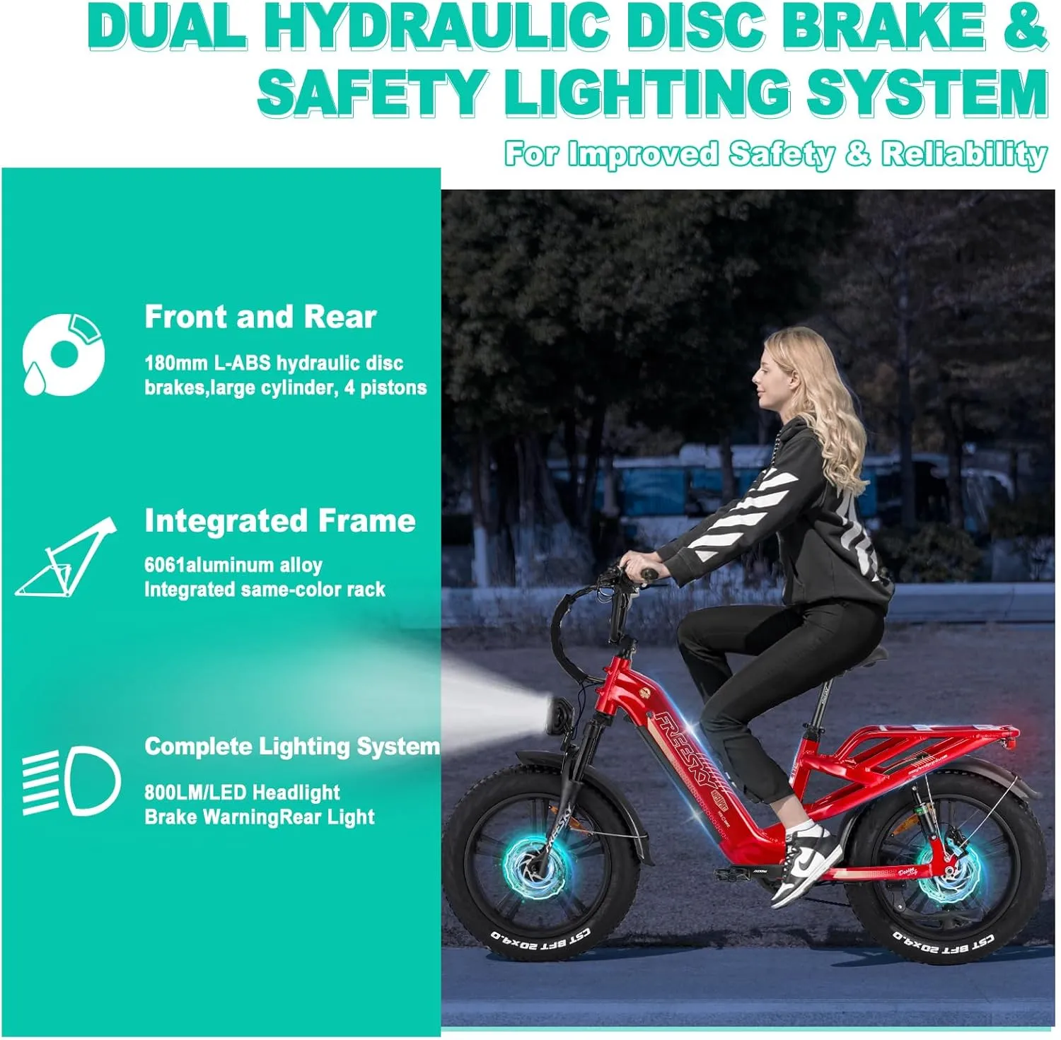FREESKY Step-Thru Commuter Electric Bike 1200W Motor 28MPH Adults Ebike - 105 Mile Long Range with 48V 25Ah Samsung Cell Battery, 20x4 Fat Tire All-Terrain Bicycle, Full Suspension for Women & Men