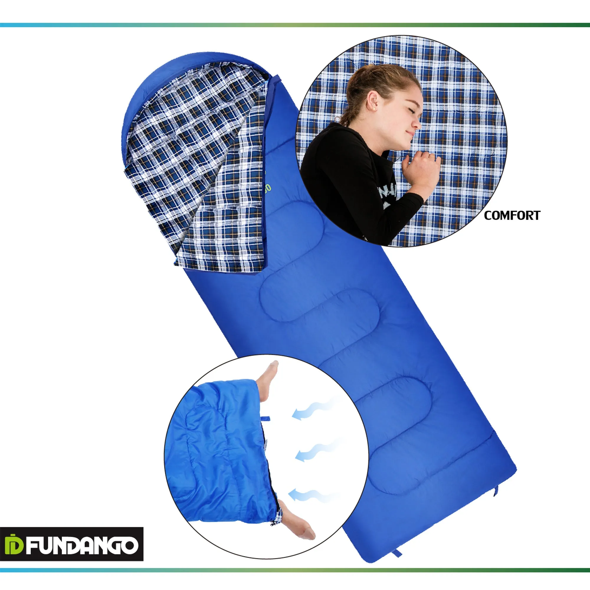 FUNDANGO ENERGY250 Sleeping Bag-Envelope With Hood