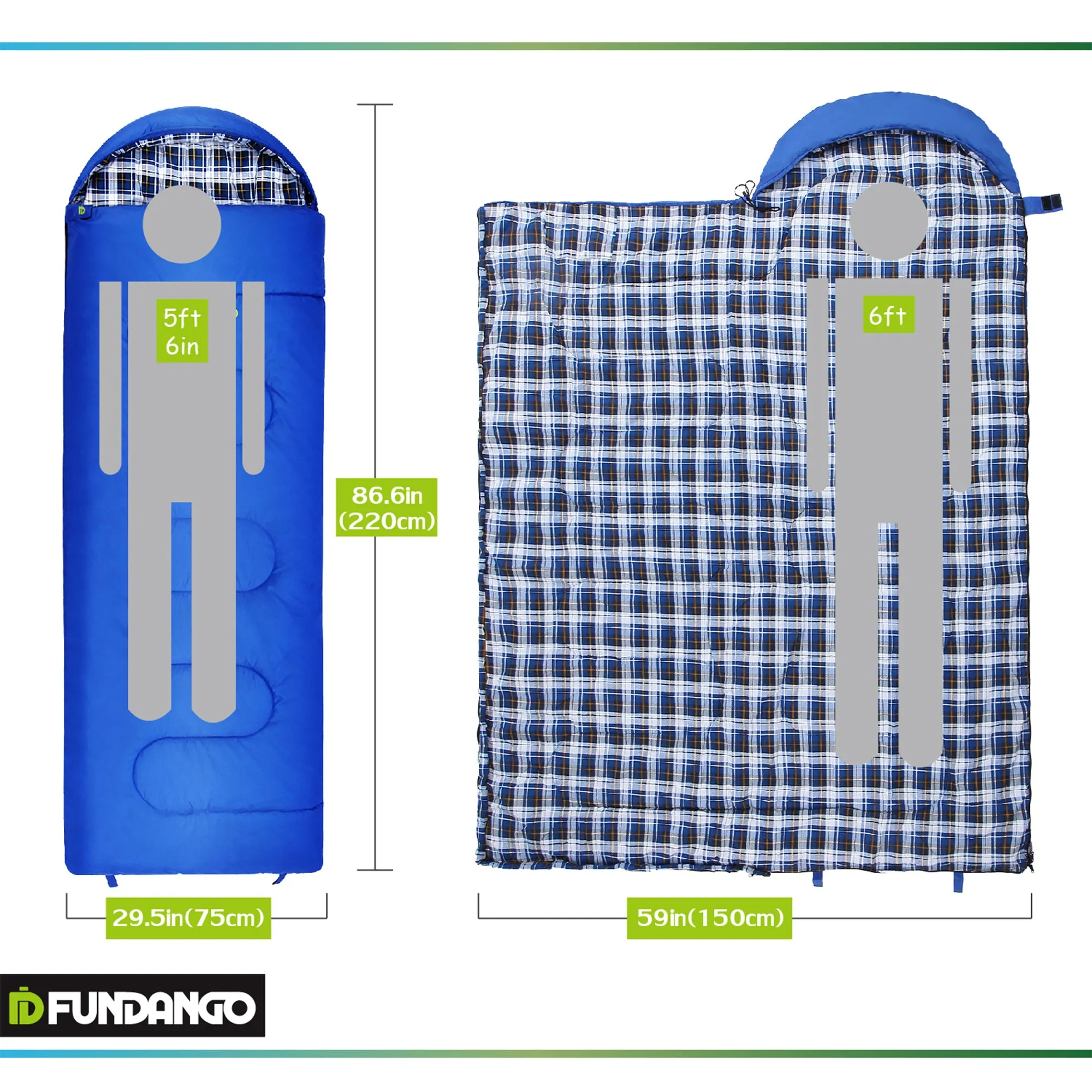 FUNDANGO ENERGY250 Sleeping Bag-Envelope With Hood