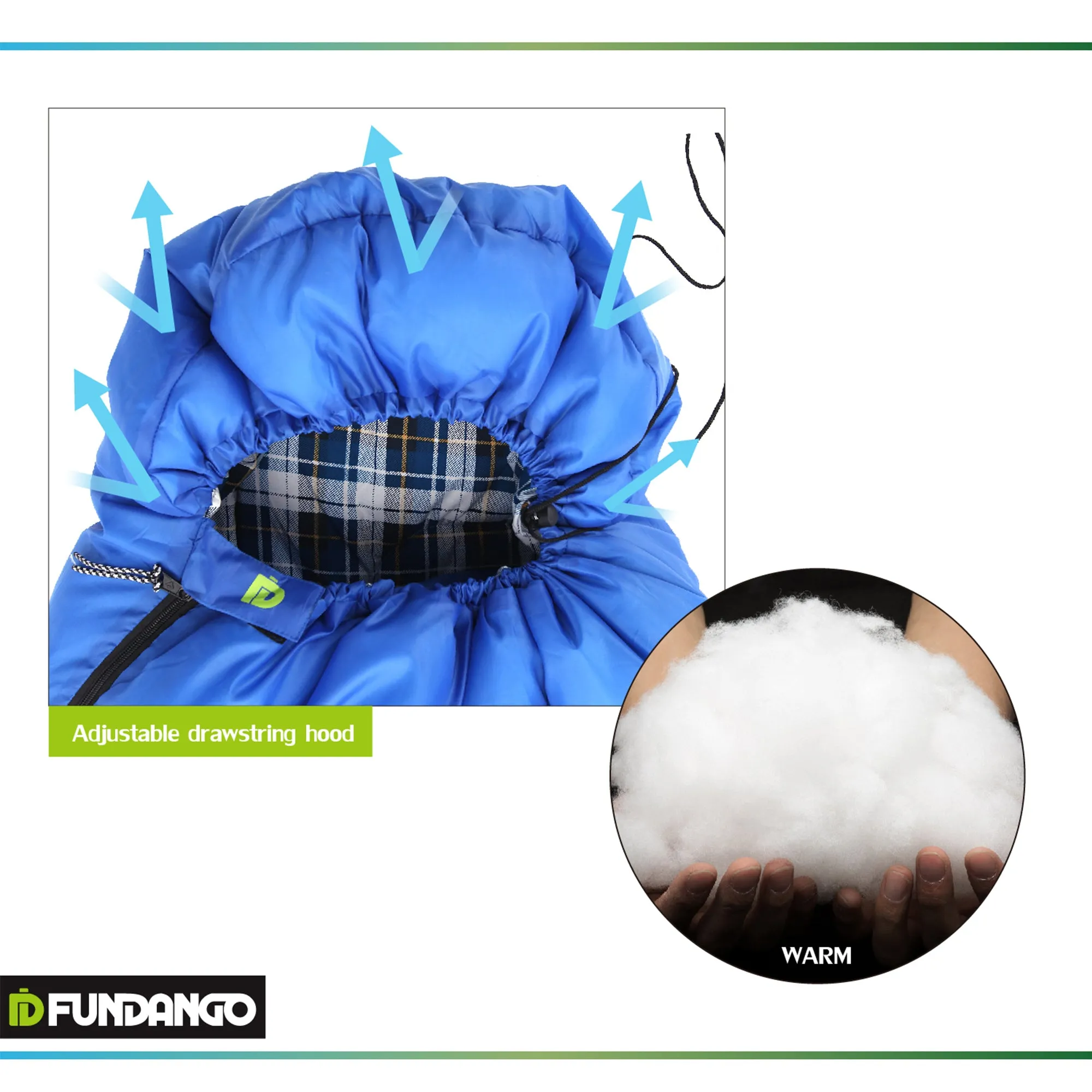 FUNDANGO ENERGY250 Sleeping Bag-Envelope With Hood