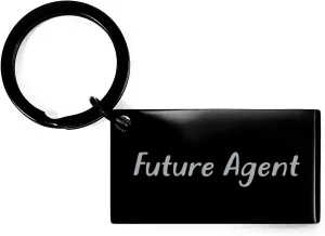 Funny Agent Gifts from Friends to Future Agents This Christmas, Keychain Quote Agent Enthusiasts Love, Stainless Steel Keychain with Engraved Message, Perfect Christmas Unique Gift for Future Agents