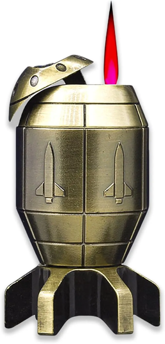 Funny Torch Lighter, Refillable Jet Lighters, Unique Gifts for Men, Halloween Candle Camping BBQ(No Butane Fuel) (Bronze)
