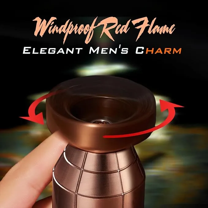 Funny Torch Lighter, Refillable Jet Lighters, Unique Gifts for Men, Halloween Candle Camping BBQ(No Butane Fuel) (Bronze)