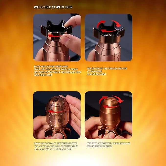 Funny Torch Lighter, Refillable Jet Lighters, Unique Gifts for Men, Halloween Candle Camping BBQ(No Butane Fuel) (Bronze)