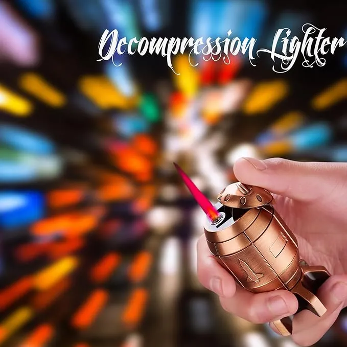 Funny Torch Lighter, Refillable Jet Lighters, Unique Gifts for Men, Halloween Candle Camping BBQ(No Butane Fuel) (Bronze)