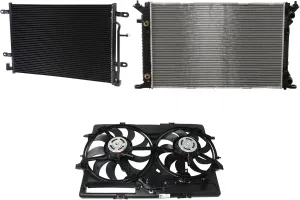 Garage-Pro A/C Condenser 3-Piece Kit Compatible For Audi A4 2009, Audi A4 Quattro 2009 Engine ID BWT