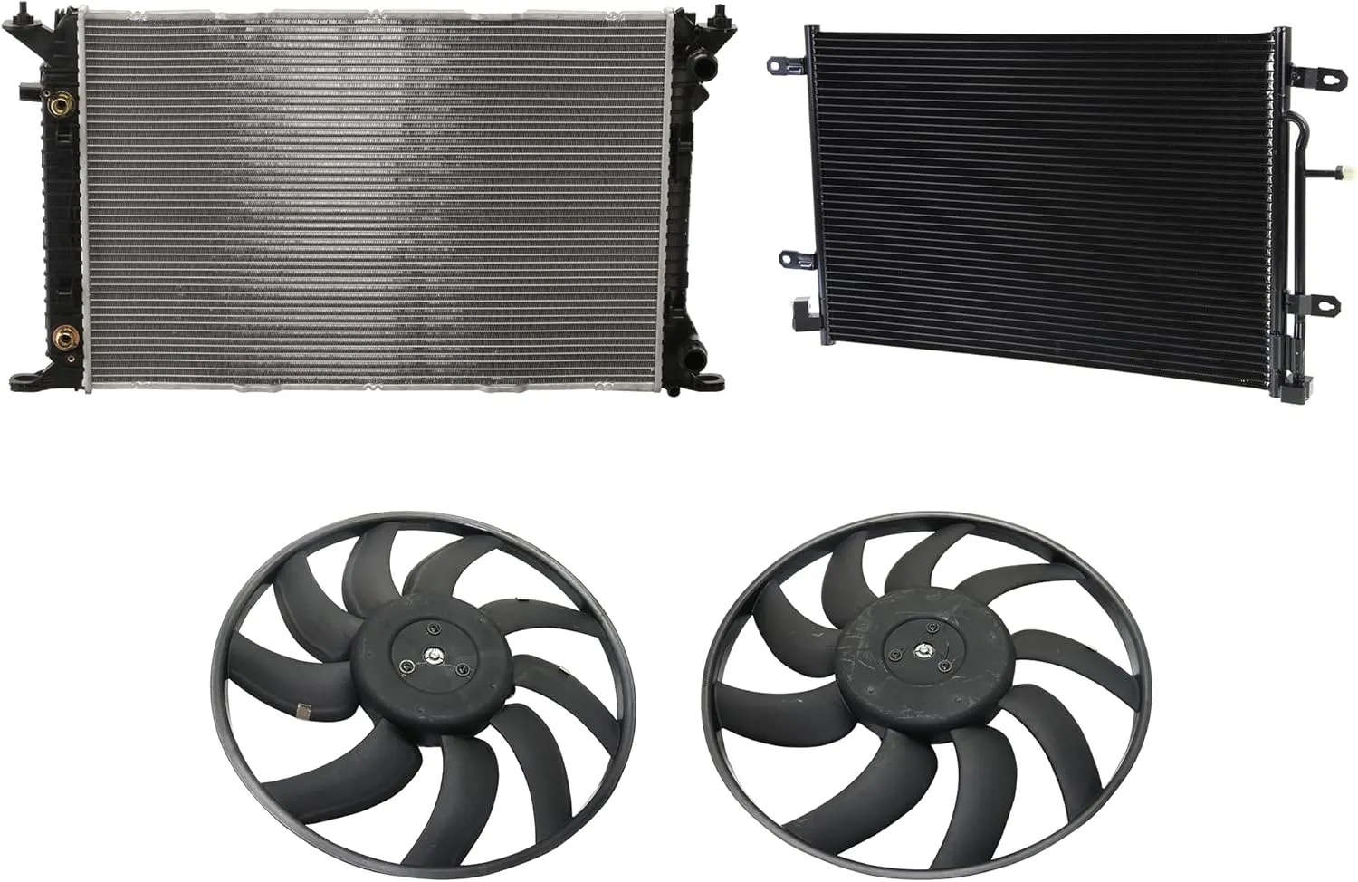 Garage-Pro A/C Condenser 4-Piece Kit Compatible For Audi A4 2009, Audi A4 Quattro 2009 Engine ID BWT