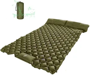 GaRcan Inflatable Sleeping Mattress Outdoor Picnic TPU Double Sleeping Pad, Inflatable Sleeping Mat Ultraligh, Self-Inflating Camping Mat with Built-in Inflatable Pillow, for Outdoor, Hiking,