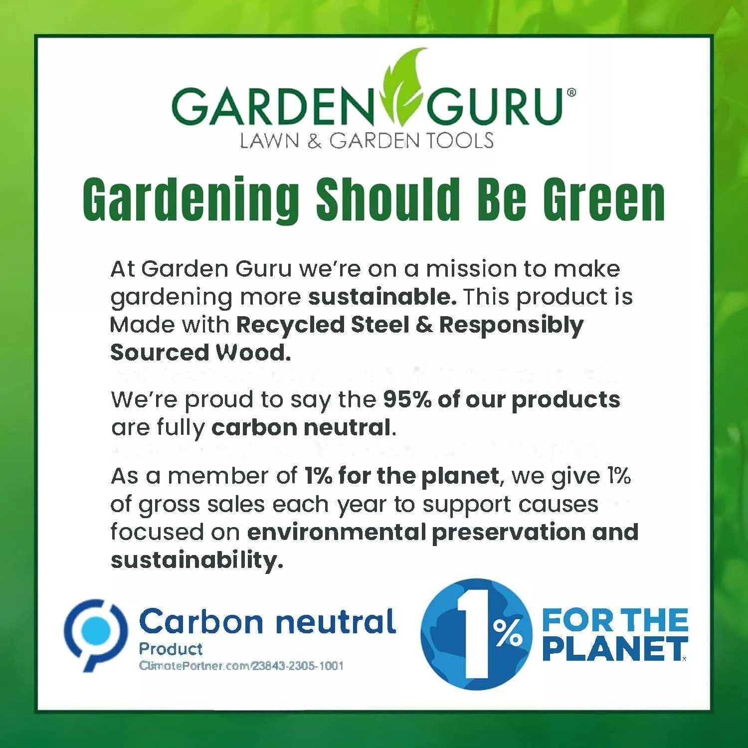 Garden Guru Hori Hori Gardening Knife for Weeding, Digging, Pruning, and Cultivating - Stainless Steel Full Tang Blade | Marks for Measuring Planting Depth