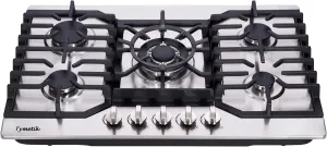 Gas Cooktop 30 Inch, 5 High Efficiency Burners Gas Stovetop Stainless Steel Built-in Gas Stove Top Propane/Natural Gas Convertible Gas Hob
