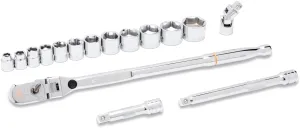 GEARWRENCH 16 Piece 3/8" Drive 120XP Stubby Socket MTS SAE - 81393
