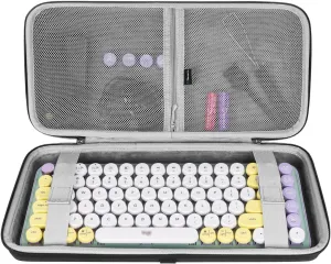 Geekria 75% 84-Key Gaming Keyboard Case, Hard Shell Travel Carrying Bag, Compatible with Keychron K2, Logitech POP Keys/MX Mechanical Mini, Aula F75 Pro / F75 75% (Extra Space)