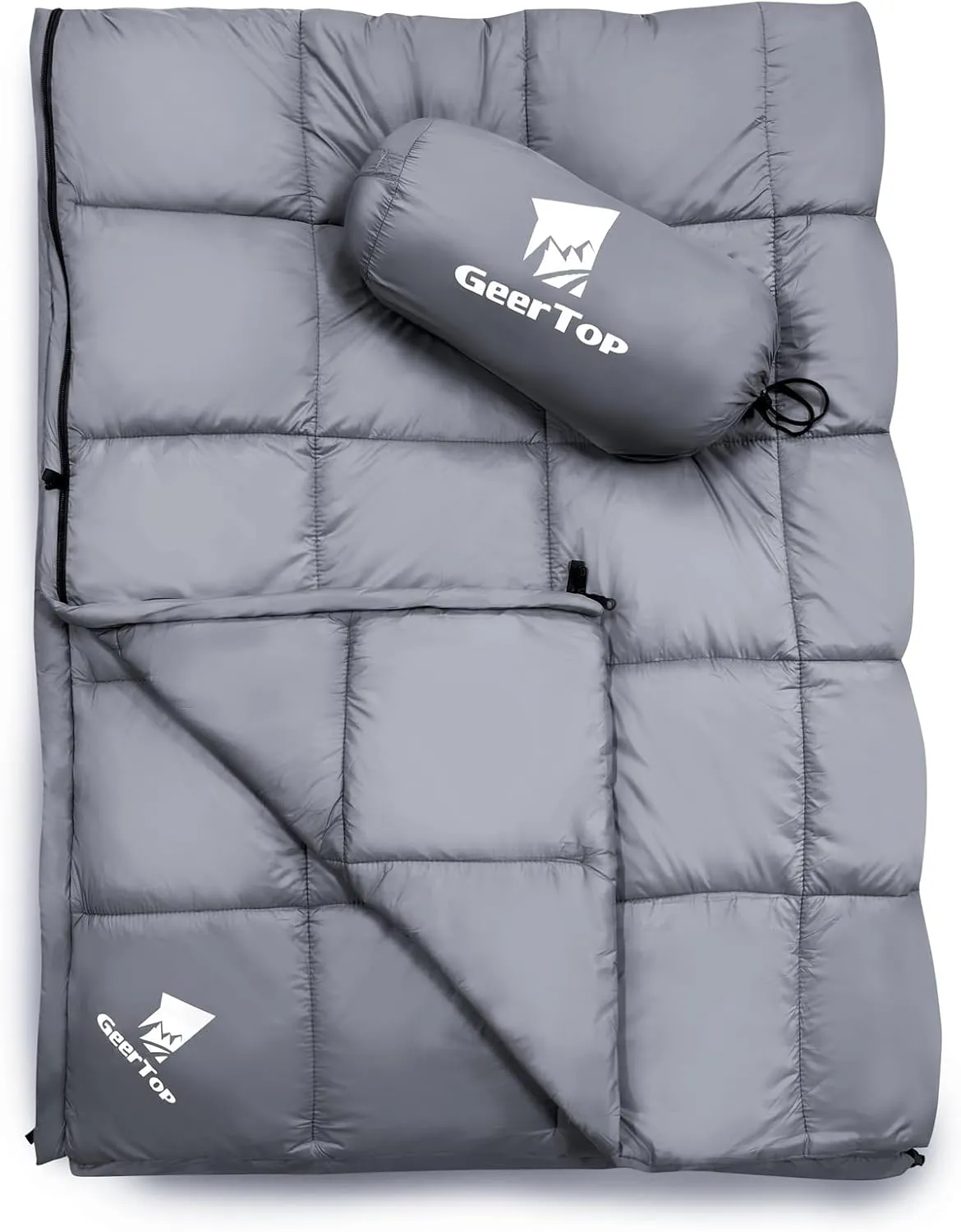 GEERTOP Lightweight Outdoor Camping Blankets for Adults, Compact Travel Blanket for Hiking Backpacking All Weather Sleeping Bag Quilt for Beach, Park, Stadium