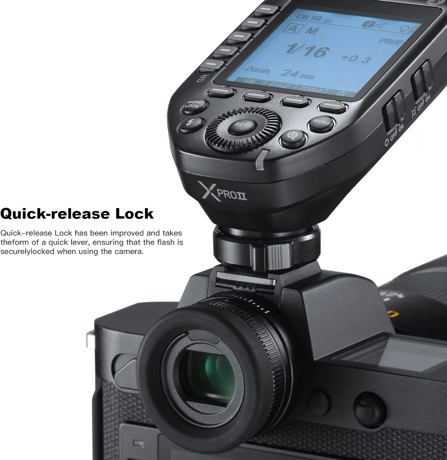 Godox XProII-N TTL Wireless Flash Trigger Transmitter Compatible for Nikon Cameras,2.4G 1/8000s HSS,Bluetooth Connection,New Hotshoe Locking,16 Groups and 32 Channels