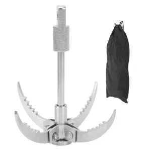 Grappling Hook Folding Claw Stainless Steel 4 Claw Outdoor Survival Gear for Camping Hiking Tree Rock Mountain Climbing