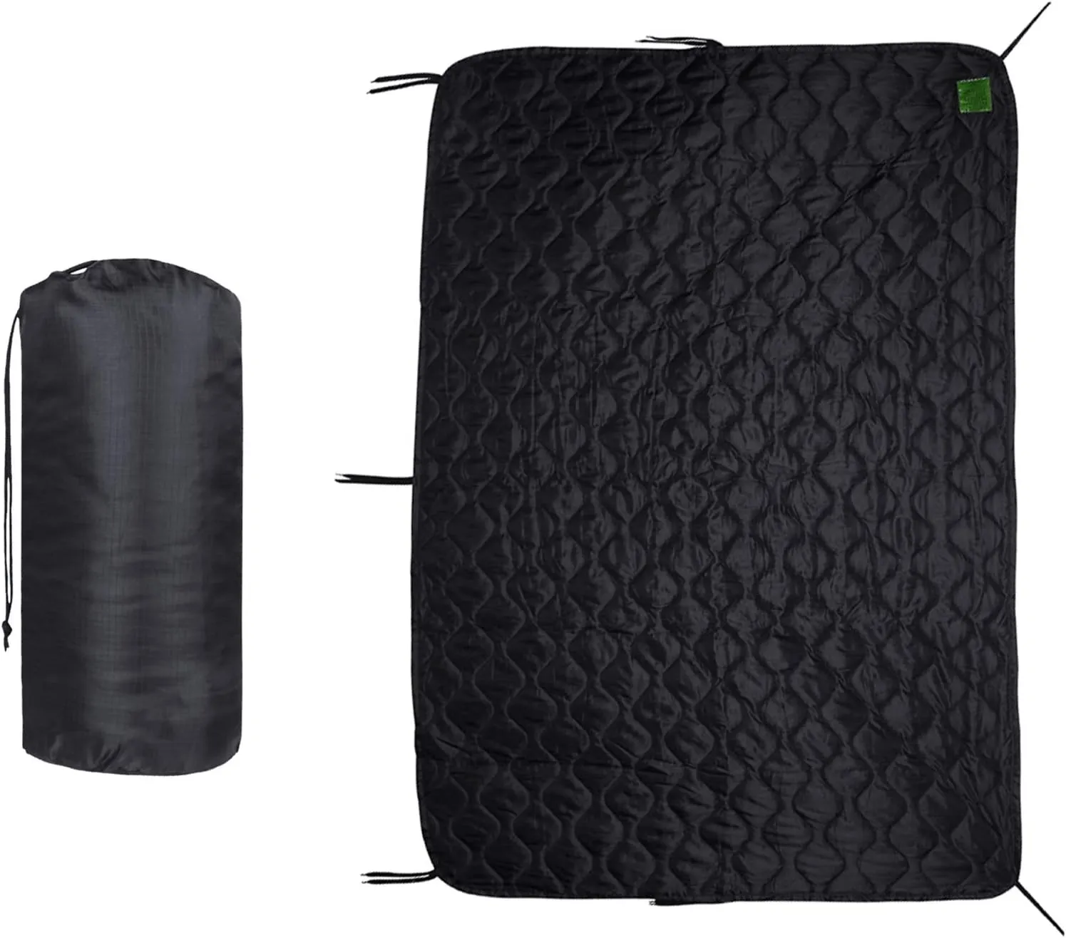 Greencity Tactical Military Woobie Blanket Poncho Liner Camping Thermal Insulated Drawstring Carry Bag Waterproof Outdoor Activities Hiking Traving