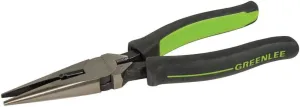 Greenlee 0351-08SM Long Nose Pliers/Side Cutting With Stripping Hole, Molded Grip, 8"