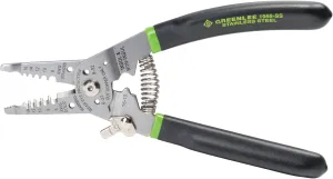 Greenlee 1956-SS Pro Stainless Wire Stripper, Cutter and Crimper Curve, 6-14AWG, 7.5-Inches