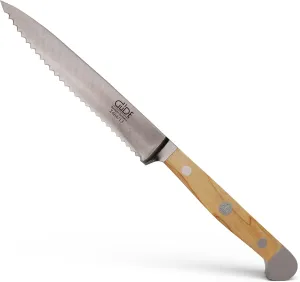 Guede Alpha Olive Series Hand Forged Hand Sharpened Stainless Steel Olive-Wood Handle Tomato Knife, 5-Inch