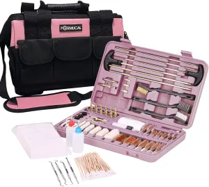 Gun Cleaning Kit with Gun Brushes Cleaning Patches and Stainlee Steel Cleaning Picks for All Caliber Rifle Handgun Shot Gun Cleaning Hard Case in Wide Mouth Tool Bag.