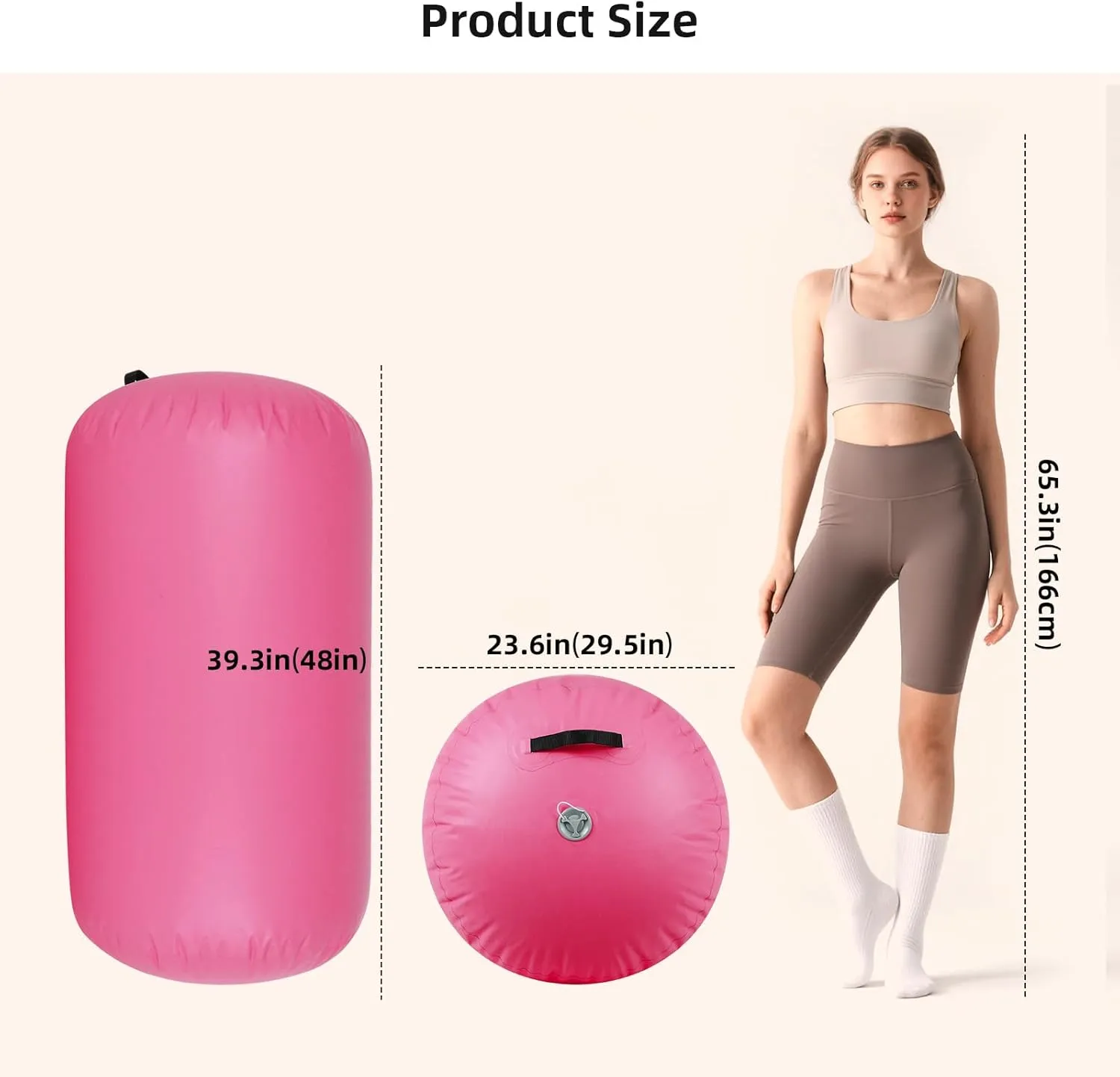 Gymnastics Air Barrel Inflatable Tumbling Roller Air Mat,Gymnastic Equipment Octagon Mat with Electric Pump for Backhandspring/Training Cheerleading/Yoga/Home Use