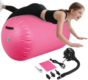 Gymnastics Air Barrel Inflatable Tumbling Roller Air Mat,Gymnastic Equipment Octagon Mat with Electric Pump for Backhandspring/Training Cheerleading/Yoga/Home Use