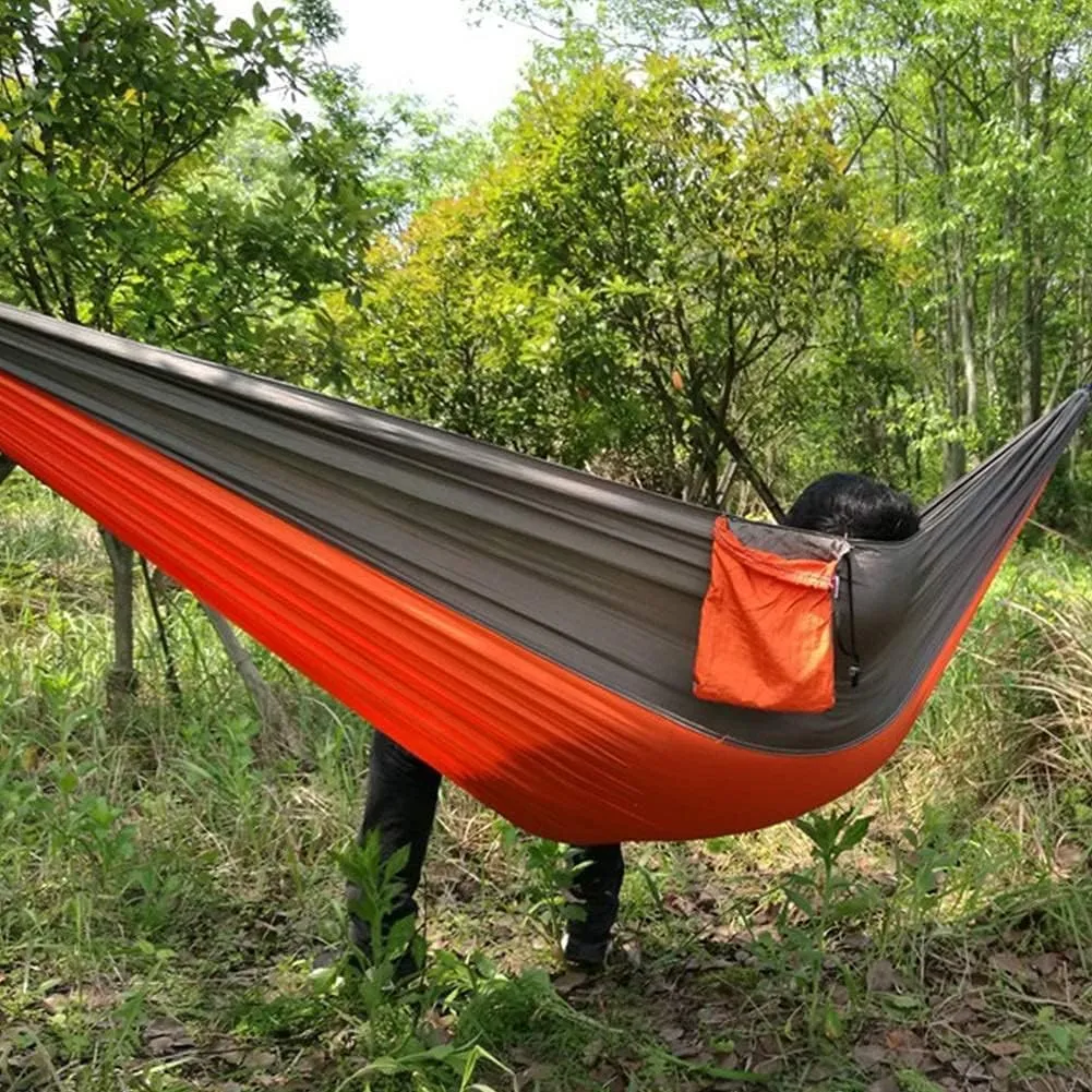 Hammock Camping Hammock Camping Hammock Portable Parachute Fabric Garden Outdoor Leisure Sleeping Swing Travel Hanging Bed Hammocks for Outside (Color : A)