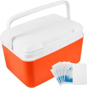 HANABASS 1Set Capacity Insulated Picnic Cooler Box Portable Food Storage Container with Comfortable Handle for Beach Camping and Outdoor Events Includes Ice Packs Ice